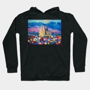 Barcelona In Evening Dress. La Sagrada Familia Hoodie